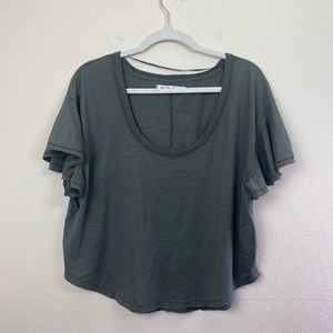 We The Free Olive Scoop Neck Tee Size Small